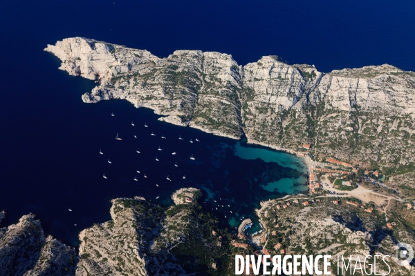 Vue aérienne des Calanques, Cassis, La Ciotat