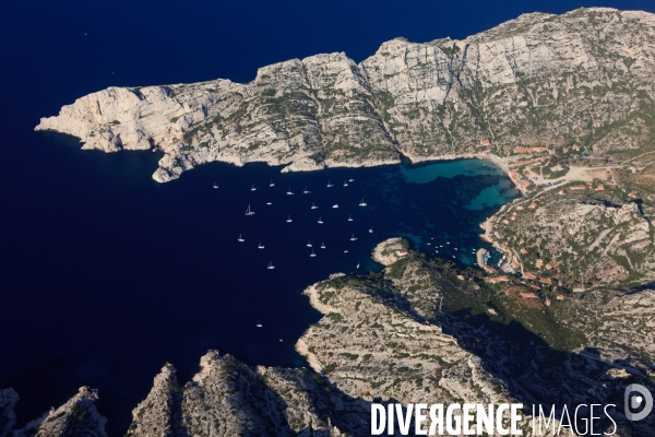 Vue aérienne des Calanques, Cassis, La Ciotat