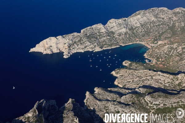 Vue aérienne des Calanques, Cassis, La Ciotat