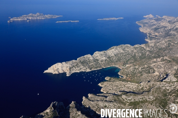Vue aérienne des Calanques, Cassis, La Ciotat
