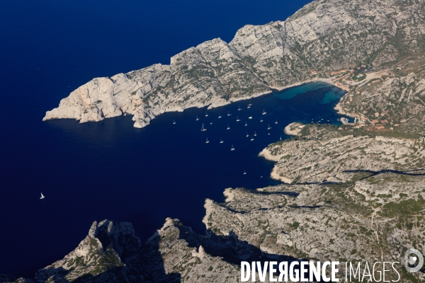 Vue aérienne des Calanques, Cassis, La Ciotat