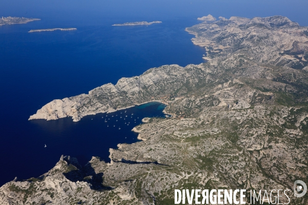 Vue aérienne des Calanques, Cassis, La Ciotat