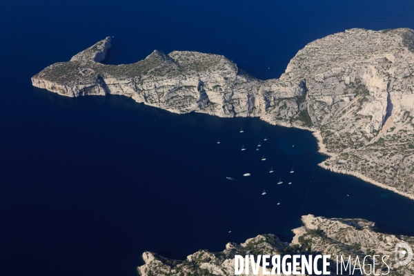 Vue aérienne des Calanques, Cassis, La Ciotat
