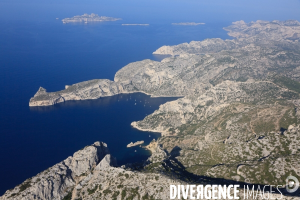Vue aérienne des Calanques, Cassis, La Ciotat