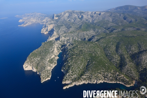 Vue aérienne des Calanques, Cassis, La Ciotat