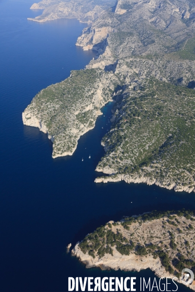 Vue aérienne des Calanques, Cassis, La Ciotat