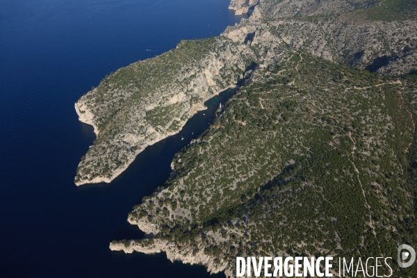 Vue aérienne des Calanques, Cassis, La Ciotat