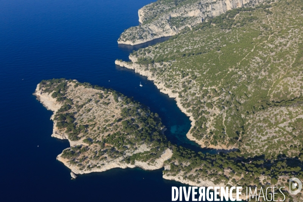 Vue aérienne des Calanques, Cassis, La Ciotat