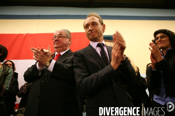 Premier meeting du candidat a la mairie de paris,  bertrand delanoe, dans le 18eme arrondissement de paris.