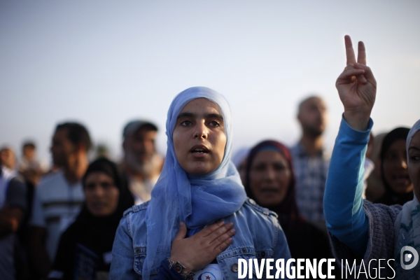 Le dernier meeting politique du parti islamique ennahdha a tunis, deux jours avant les elections de   l  assemblee constituante.