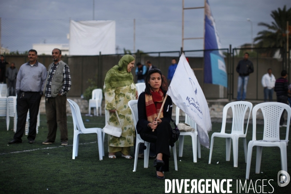 Le dernier meeting politique du parti islamique ennahdha a tunis, deux jours avant les elections de   l  assemblee constituante.