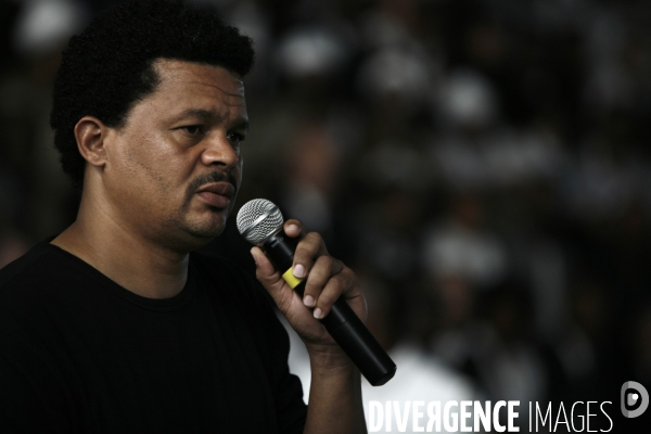 Elie domota, porte-parole du syndicat lkp, et chef de file du mouvement de greve qui dure depuis plus d un mois en guadeloupe.
