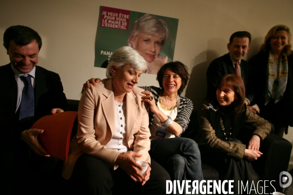 Francoise de panafieu dans son qg de campagne lors de la soiree du 1er tour des elections municipales a paris.