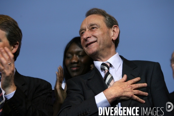 Meeting, au zenith, de bertrand delanoe, candidat pour les municipales a paris.