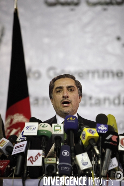 Annonce devant la presse, du docteur abdullah abdullah, de son retrait pour le second tour aux elections presidentielles afghanes.