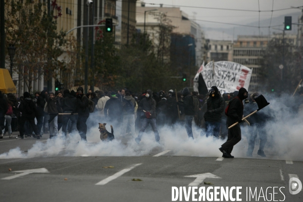 Manifestation des etudiants a athenes.