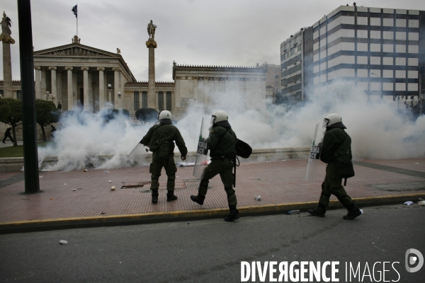 Manifestation des etudiants a athenes.