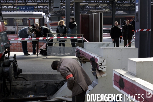 Un train percute un butoir, gare de l Est, blessant 71 passagers.