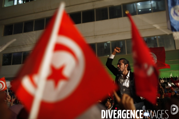 Soiree de victoire du parti islamiste tunisien ennhadha aux elections pour l assemblee constituante.