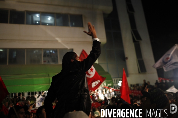 Soiree de victoire du parti islamiste tunisien ennhadha aux elections pour l assemblee constituante.