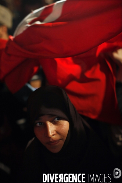 Soiree de victoire du parti islamiste tunisien ennhadha aux elections pour l assemblee constituante.