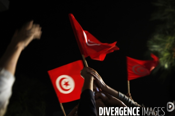 Soiree de victoire du parti islamiste tunisien ennhadha aux elections pour l assemblee constituante.