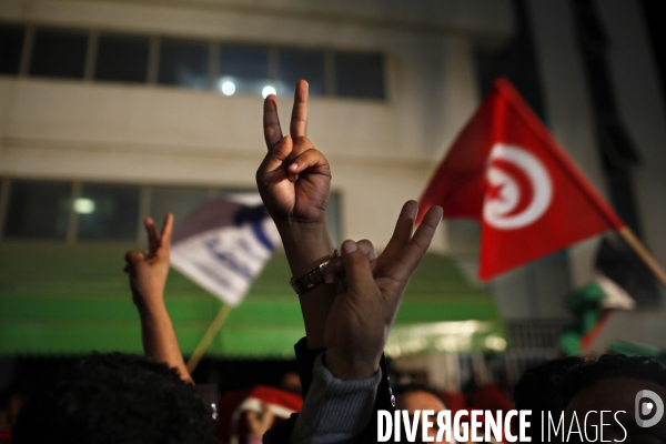 Soiree de victoire du parti islamiste tunisien ennhadha aux elections pour l assemblee constituante.