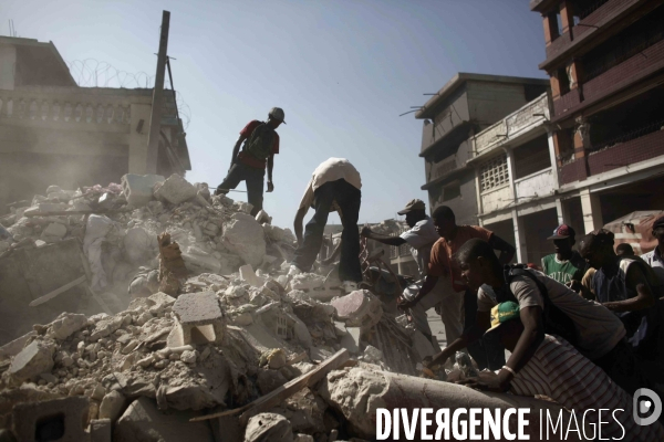 Seisme en haiti. pillage de commerces dans la capitale de port-au-prince.