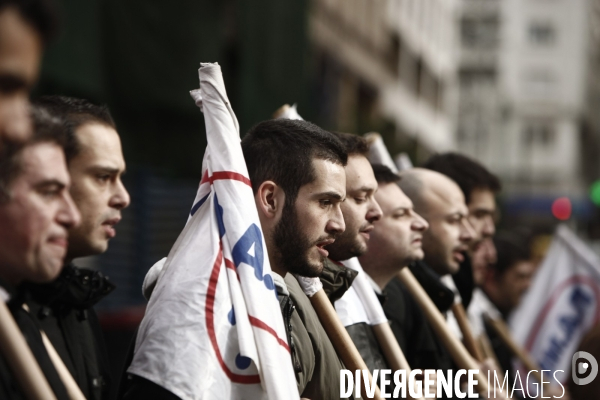 Manifestation des fonctionnaires dans le cadre de la greve en grece.