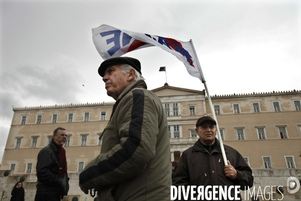 Manifestation des fonctionnaires dans le cadre de la greve en grece.