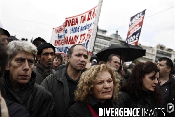 Manifestation des fonctionnaires dans le cadre de la greve en grece.