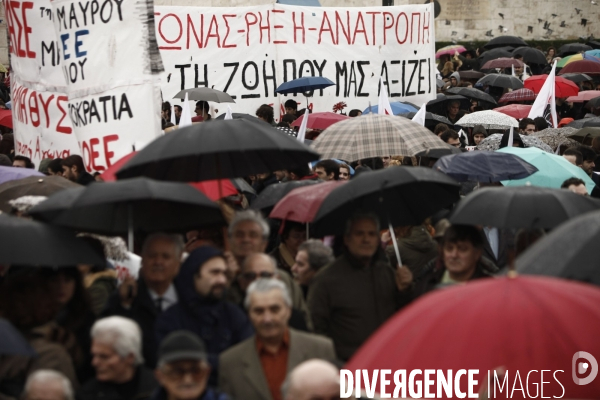 Manifestation des fonctionnaires dans le cadre de la greve en grece.