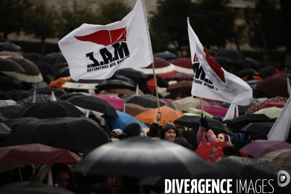 Manifestation des fonctionnaires dans le cadre de la greve en grece.