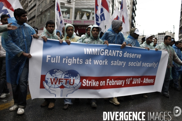 Manifestation des fonctionnaires dans le cadre de la greve en grece.