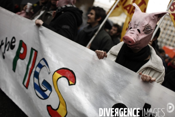 Manifestation des fonctionnaires dans le cadre de la greve en grece.