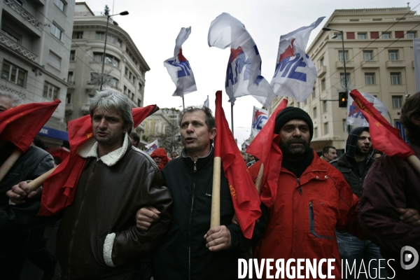 Manifestation des fonctionnaires dans le cadre de la greve en grece.