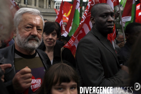 Rassemblement a l appel du front de gauche contre le vote au second tour du president sarkozy.