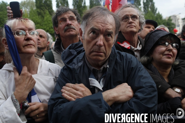 Rassemblement a l appel du front de gauche contre le vote au second tour du president sarkozy.