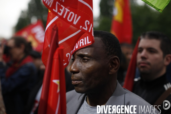Rassemblement a l appel du front de gauche contre le vote au second tour du president sarkozy.