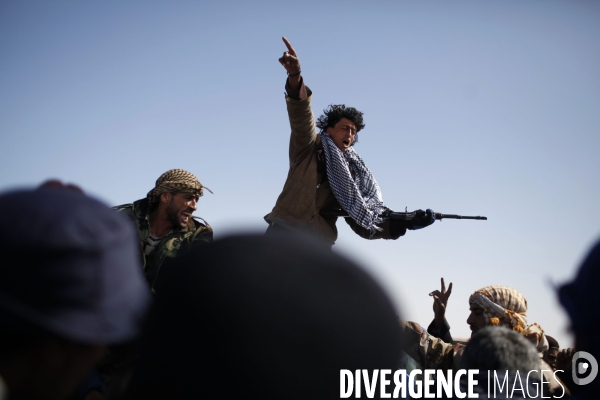 Battle in libya between rebels and pro kadhafi, on the front line.