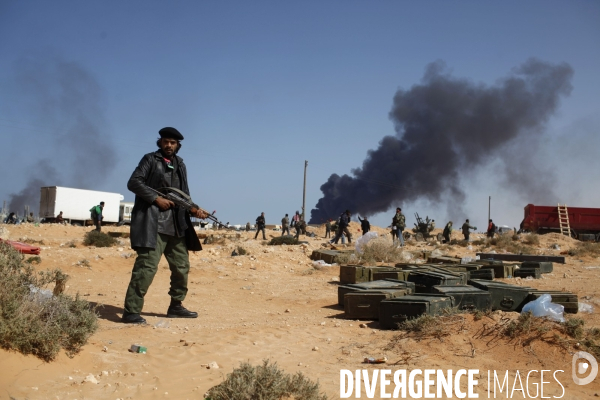 Battle in libya between rebels and pro kadhafi, on the front line.