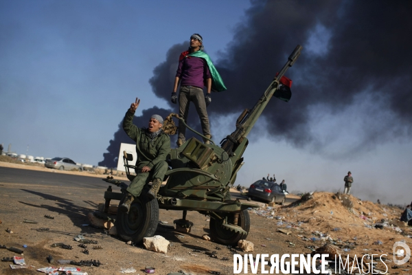 Battle in libya between rebels and pro kadhafi, on the front line.
