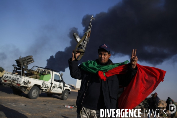 Battle in libya between rebels and pro kadhafi, on the front line.