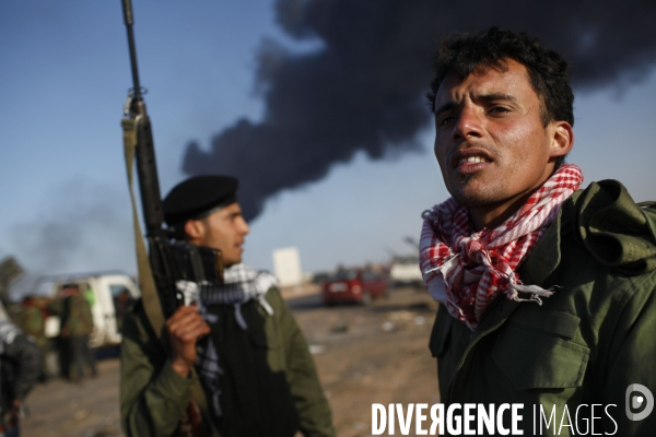 Battle in libya between rebels and pro kadhafi, on the front line.