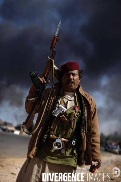 Battle in libya between rebels and pro kadhafi, on the front line.