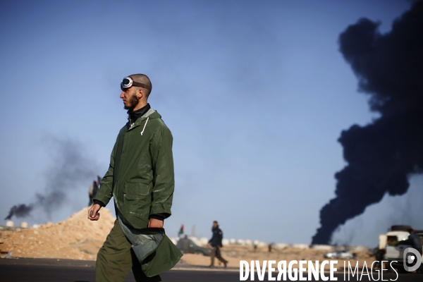 Battle in libya between rebels and pro kadhafi, on the front line.