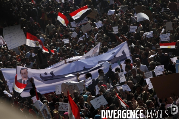 Manifestation des partisants du president hosni moubarak au caire.