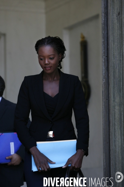 Sortie du conseil des ministres du palais de l elysee.