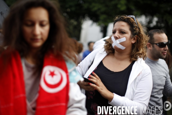 Manifestation a tunis pour la laicite en tunisie.