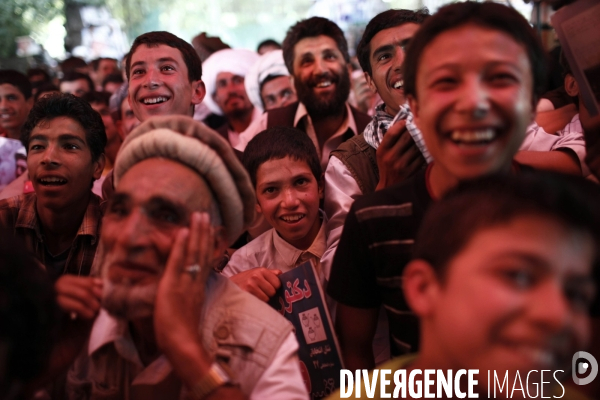 Campagne du docteur abdullah abdullah au nord de kaboul, pour les presidentielles.